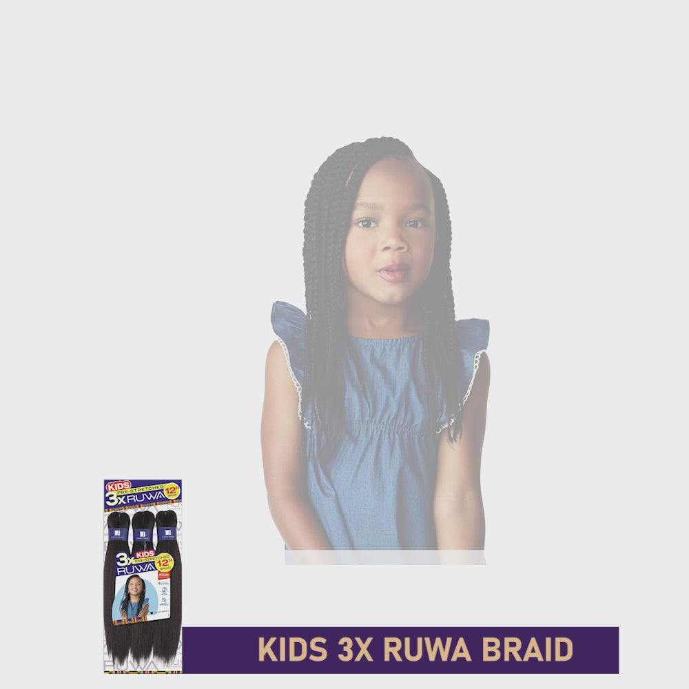 Sensationnel 3X RUWA PRE-STRETCHED KIDS BRAID 12″ (5-PACK, 1)